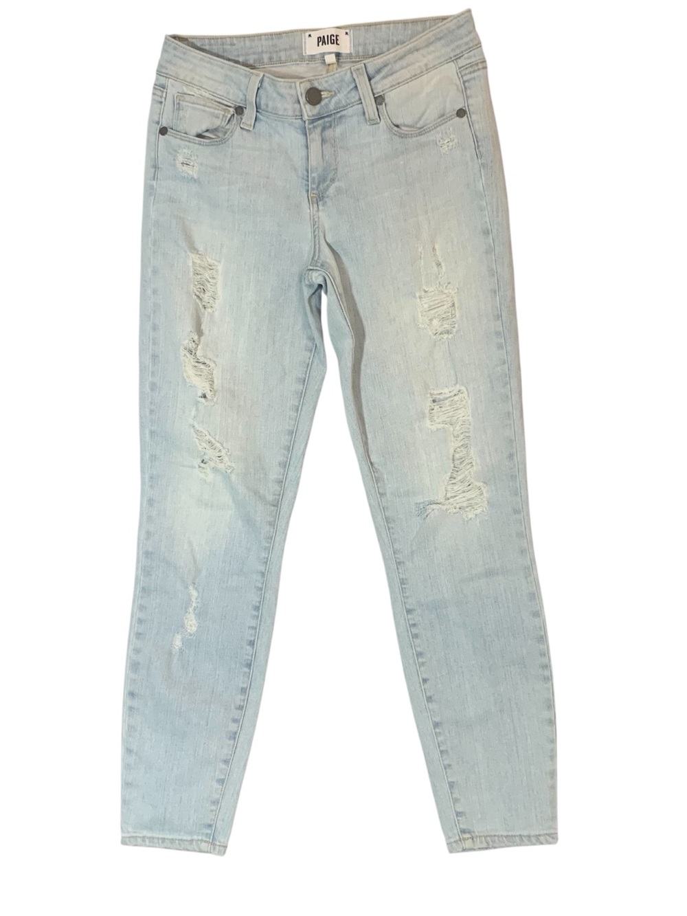 Paige Cropped Jeans Ladies size 26 light distressed